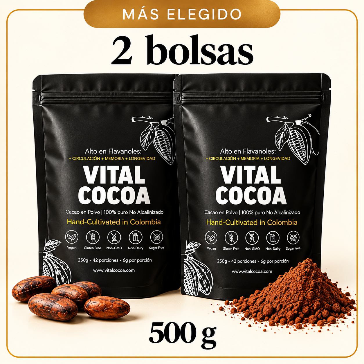 2 bolsas Vital Cocoa